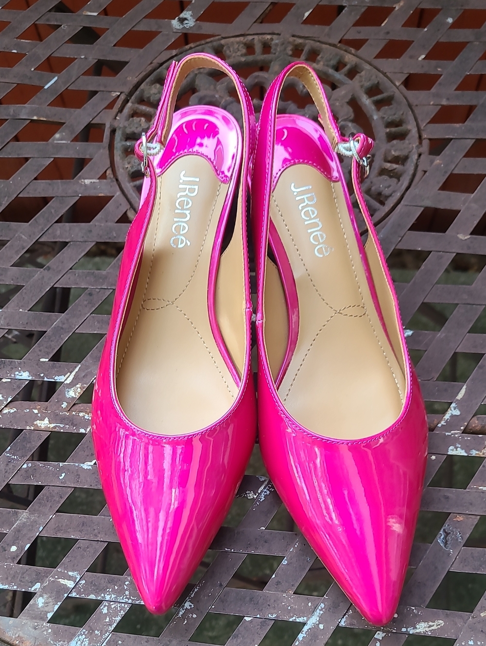 J.Renee Shayanee Women's Chic Pumps  Fashion Trendy Patent Magenta Shoes Sz 8.5